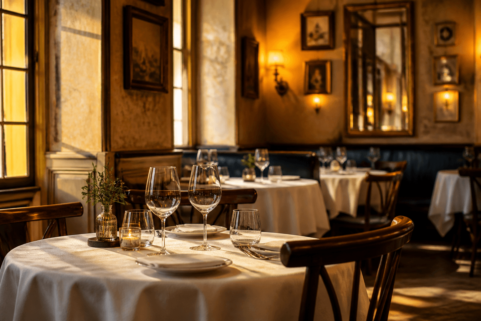 Salle de restaurant — votre site Posito reflète votre établissement