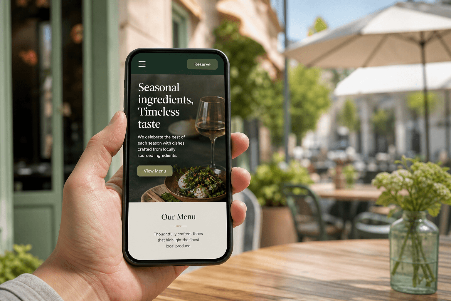 Aperçu mobile d’un site restaurant Posito